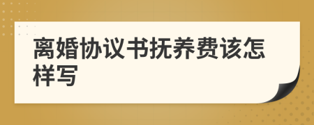 离婚协议书抚养费该怎样写