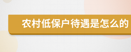 农村低保户待遇是怎么的