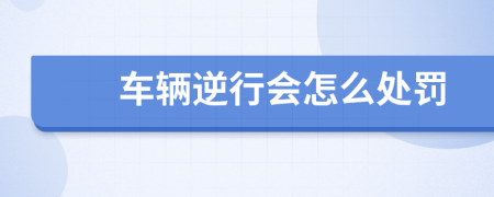 车辆逆行会怎么处罚