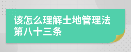 该怎么理解土地管理法第八十三条