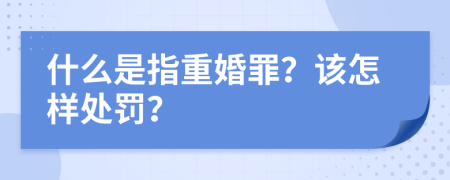 什么是指重婚罪？该怎样处罚？