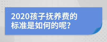 2020孩子抚养费的标准是如何的呢？