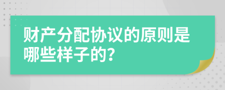 财产分配协议的原则是哪些样子的？