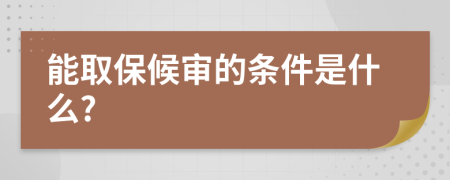 能取保候审的条件是什么?