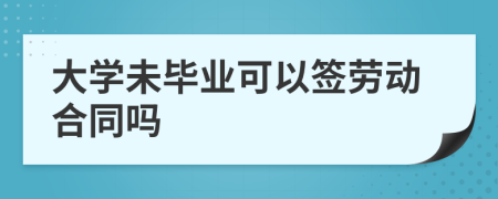 大学未毕业可以签劳动合同吗