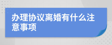 办理协议离婚有什么注意事项