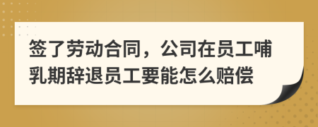 签了劳动合同，公司在员工哺乳期辞退员工要能怎么赔偿