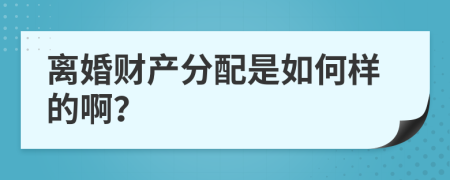 离婚财产分配是如何样的啊？