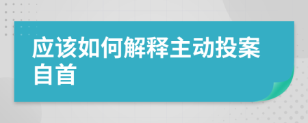 应该如何解释主动投案自首