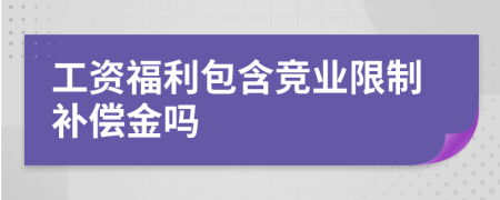 工资福利包含竞业限制补偿金吗