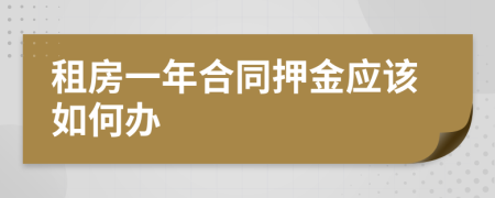 租房一年合同押金应该如何办