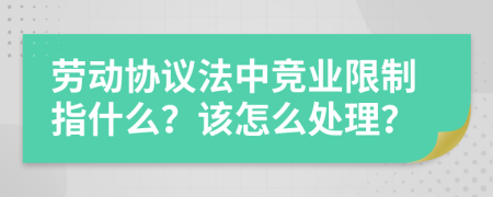 劳动协议法中竞业限制指什么？该怎么处理？