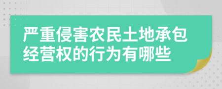 严重侵害农民土地承包经营权的行为有哪些