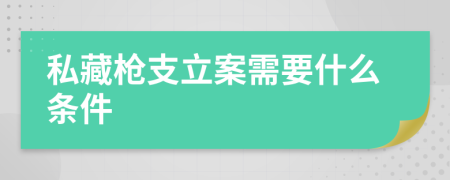 私藏枪支立案需要什么条件