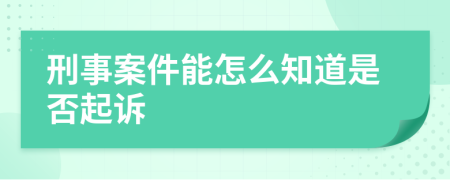 刑事案件能怎么知道是否起诉