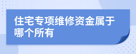 住宅专项维修资金属于哪个所有