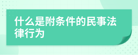 什么是附条件的民事法律行为