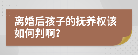 离婚后孩子的抚养权该如何判啊？