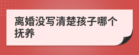 离婚没写清楚孩子哪个抚养