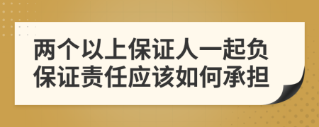 两个以上保证人一起负保证责任应该如何承担