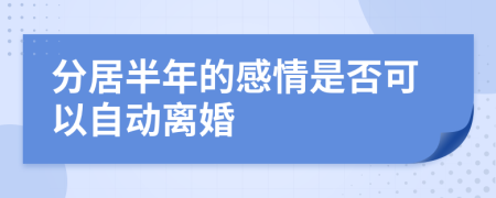 分居半年的感情是否可以自动离婚