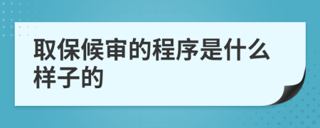 取保候审的程序是什么样子的