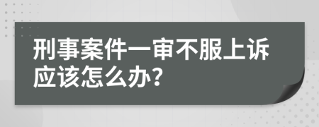 刑事案件一审不服上诉应该怎么办？