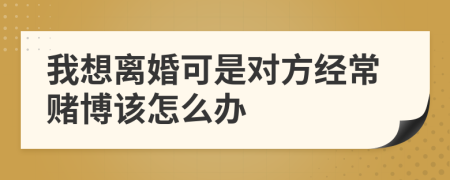 我想离婚可是对方经常赌博该怎么办