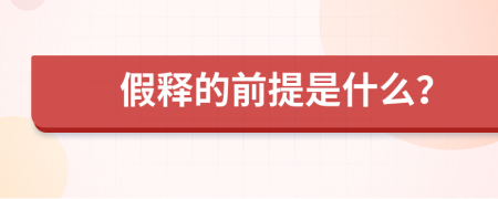 假释的前提是什么？