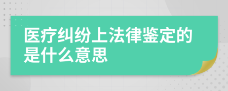 医疗纠纷上法律鉴定的是什么意思