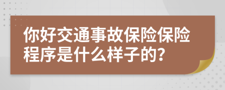 你好交通事故保险保险程序是什么样子的？