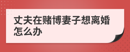 丈夫在赌博妻子想离婚怎么办