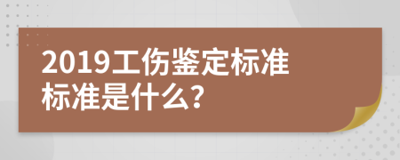 2019工伤鉴定标准标准是什么？