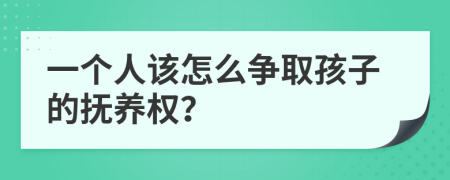 一个人该怎么争取孩子的抚养权？