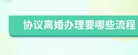 协议离婚办理要哪些流程