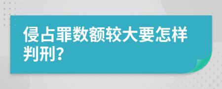 侵占罪数额较大要怎样判刑？