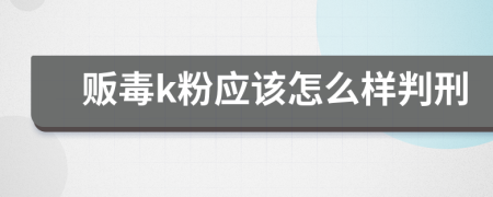 贩毒k粉应该怎么样判刑