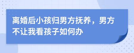 离婚后小孩归男方抚养，男方不让我看孩子如何办