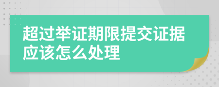 超过举证期限提交证据应该怎么处理