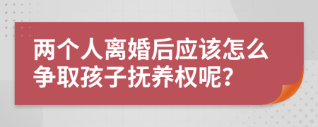 两个人离婚后应该怎么争取孩子抚养权呢？