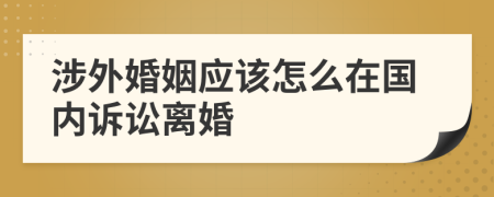 涉外婚姻应该怎么在国内诉讼离婚