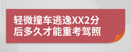 轻微撞车逃逸XX2分后多久才能重考驾照