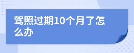 驾照过期10个月了怎么办