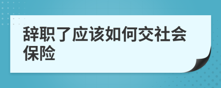 辞职了应该如何交社会保险