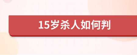 15岁杀人如何判