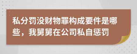 私分罚没财物罪构成要件是哪些，我舅舅在公司私自惩罚