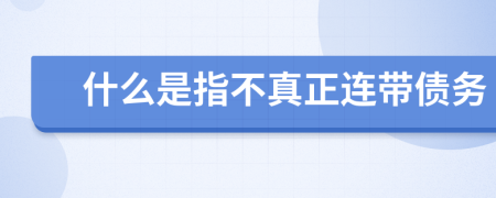 什么是指不真正连带债务