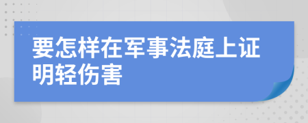 要怎样在军事法庭上证明轻伤害