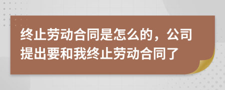 终止劳动合同是怎么的，公司提出要和我终止劳动合同了