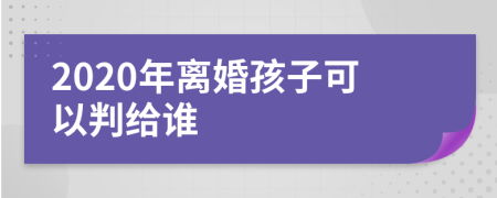 2020年离婚孩子可以判给谁